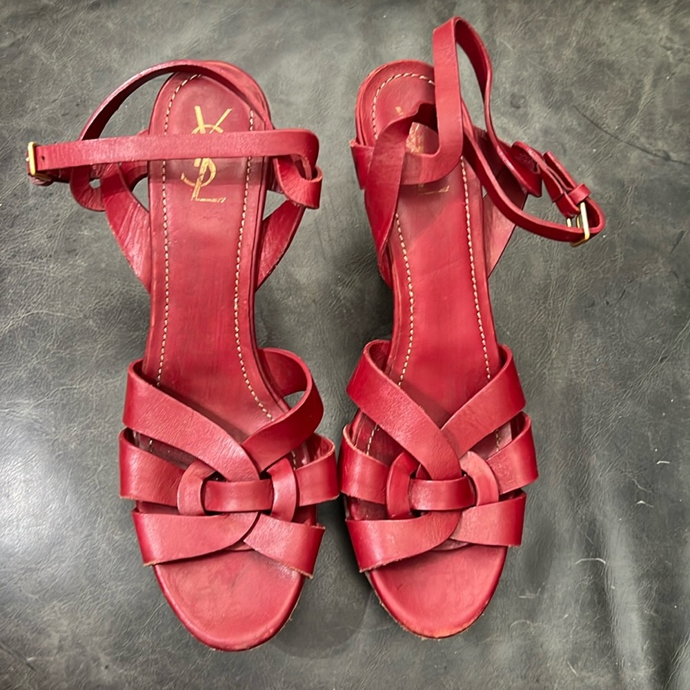 YSL Red River Gauche Heels Sz 42 or 12